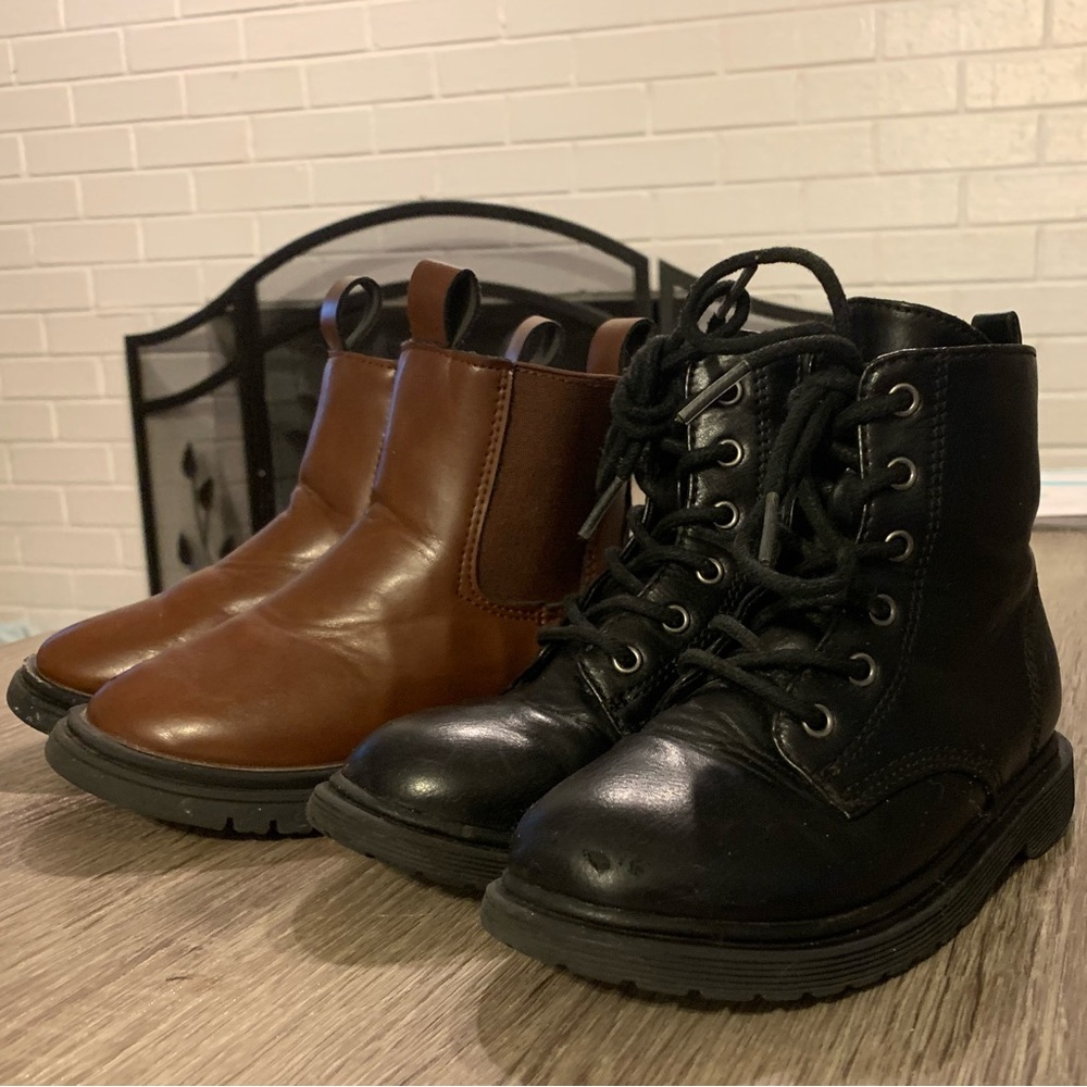 Two pairs of size 10 toddler boots.
